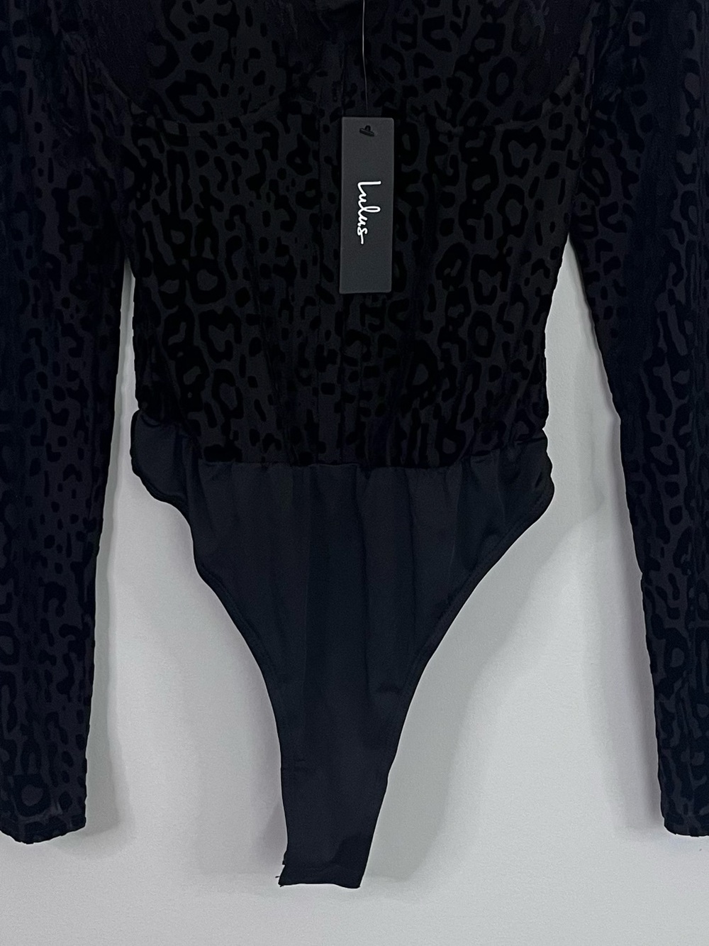 Lulus Wild Forever Black Animal Print Sheer Bustier Bodysuit Large NWT - Picture 6 of 13